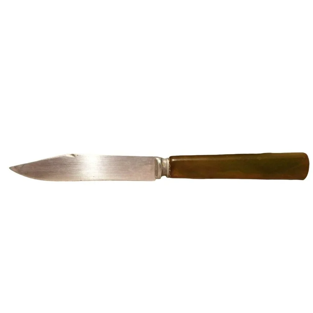 Vintage Kitchen Paring or Steak Knife Stainless Brown Bakelite? Handle 6